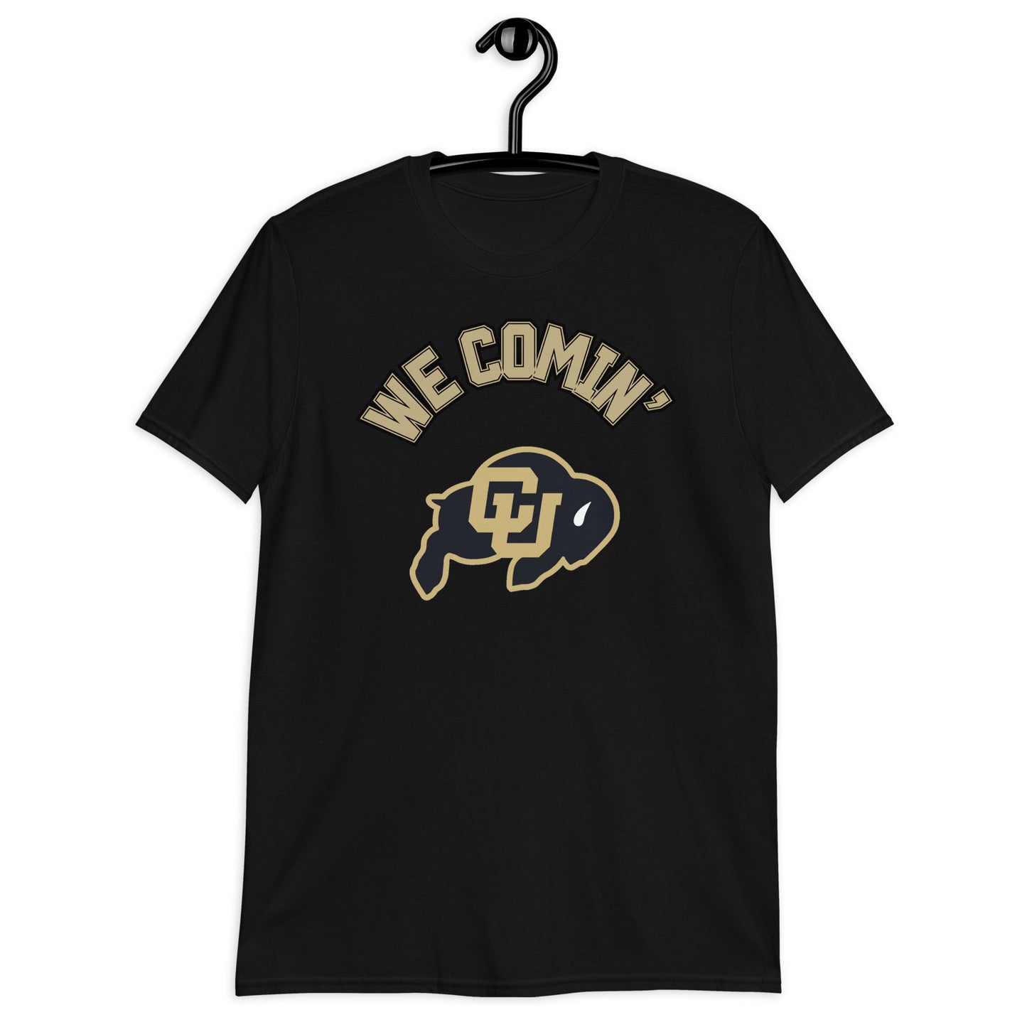 We Comin' Black & Gold Short-Sleeve Unisex T-Shirt
