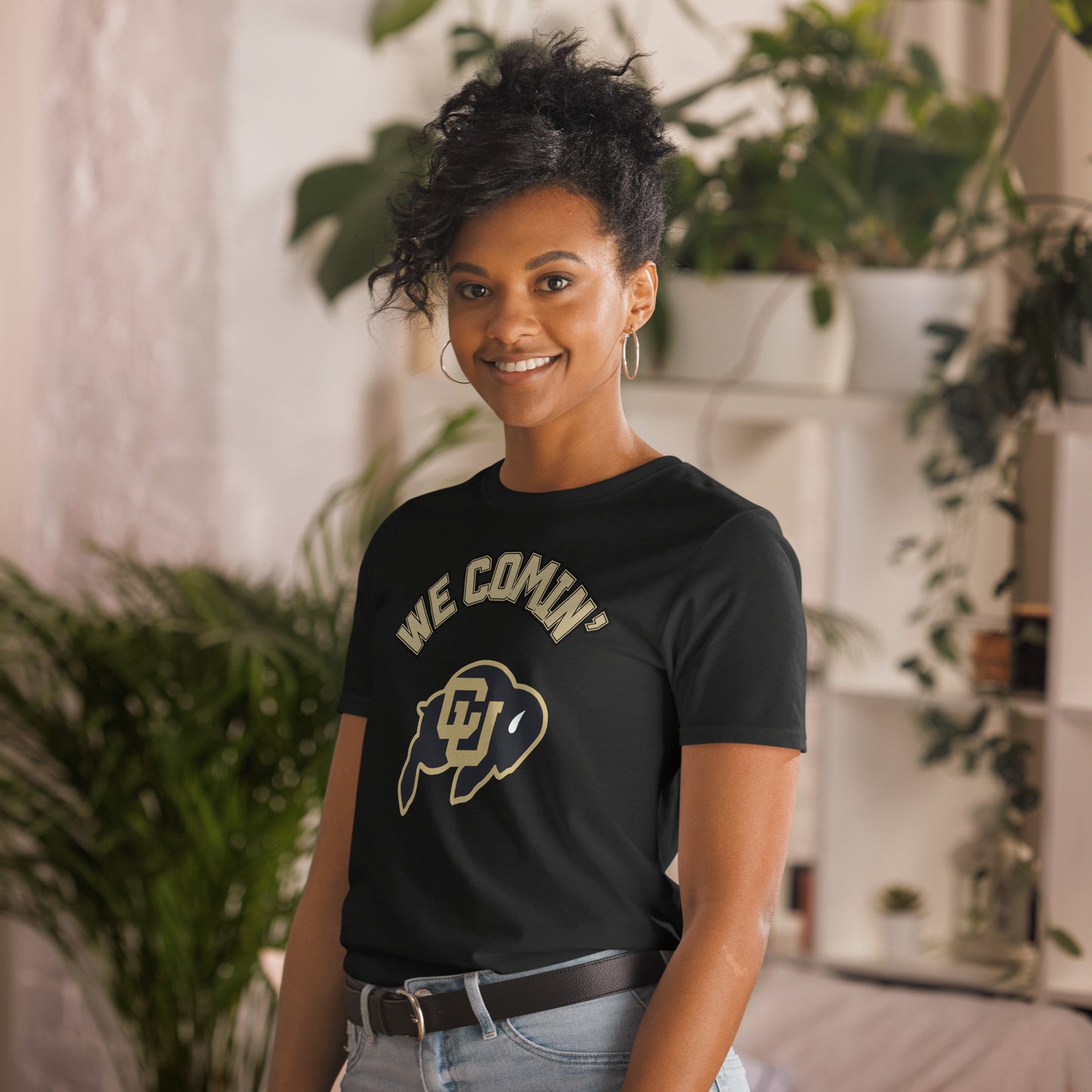 We Comin' Black & Gold Short-Sleeve Unisex T-Shirt