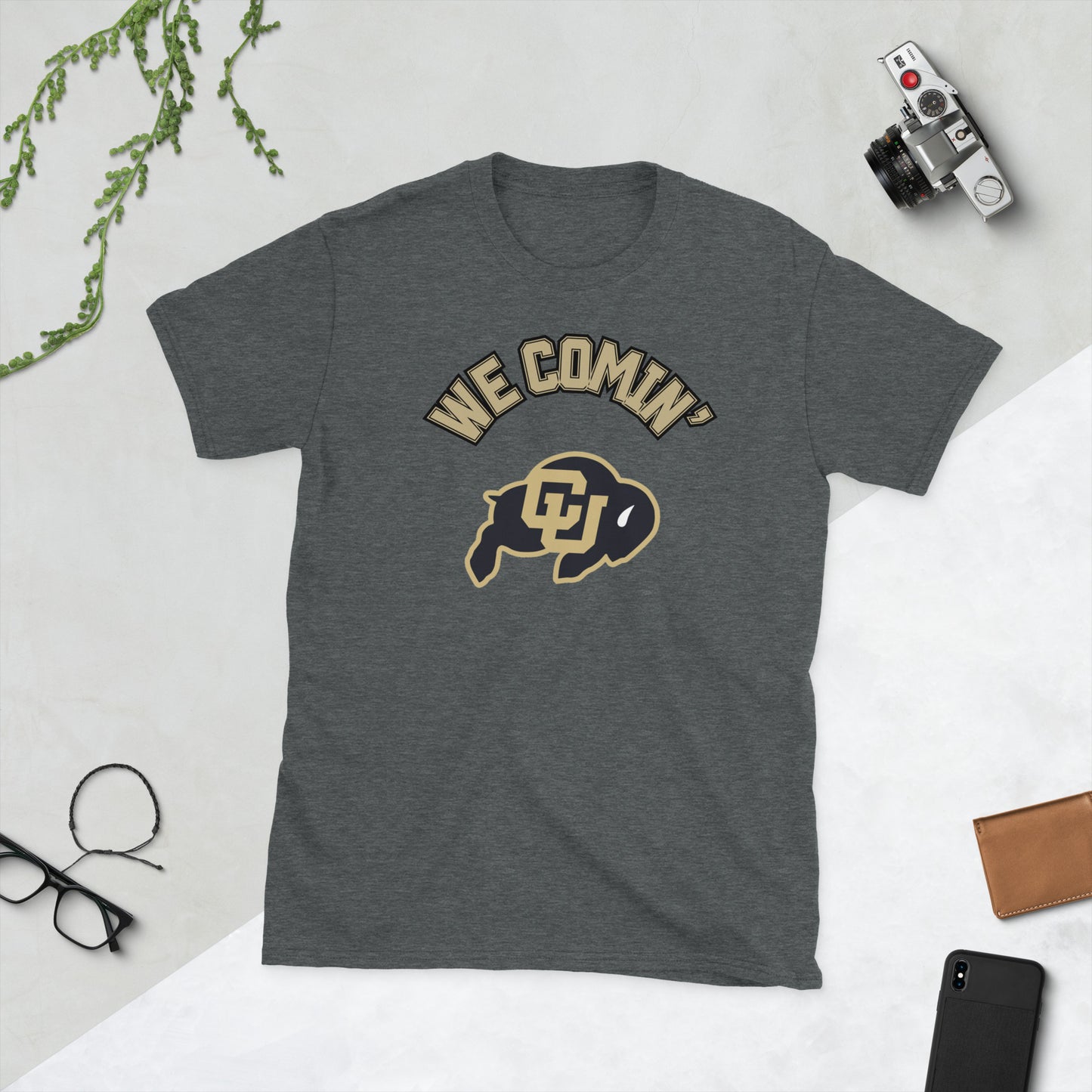We Comin' Black & Gold Short-Sleeve Unisex T-Shirt