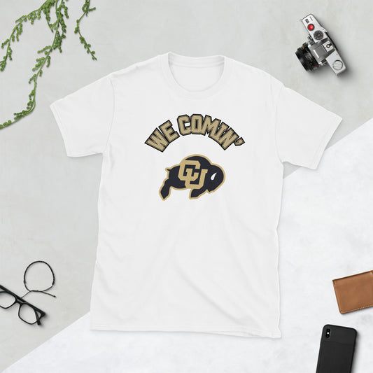 We Comin' Black & Gold Short-Sleeve Unisex T-Shirt
